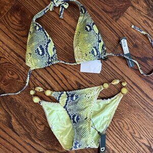 Snakeskin Despi Bikini with stone accents (Medium top, Small Bottom)